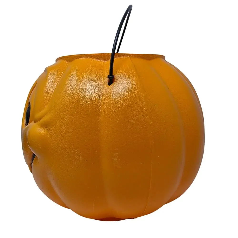 Vintage General Foam Jack O Lantern Candy Bucket 1980s USA Halloween Pail